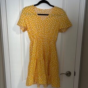 Yellow Floral Mini Dress
